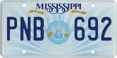 MS license plate PNB692