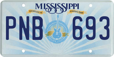 MS license plate PNB693