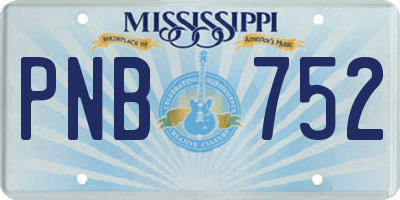 MS license plate PNB752