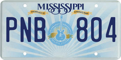 MS license plate PNB804