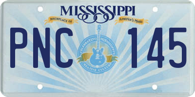 MS license plate PNC145