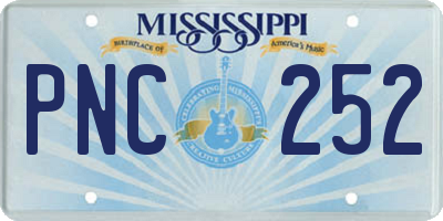 MS license plate PNC252
