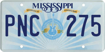 MS license plate PNC275