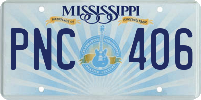 MS license plate PNC406