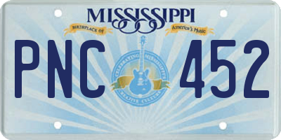 MS license plate PNC452