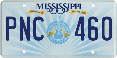 MS license plate PNC460