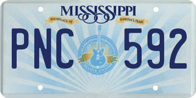 MS license plate PNC592