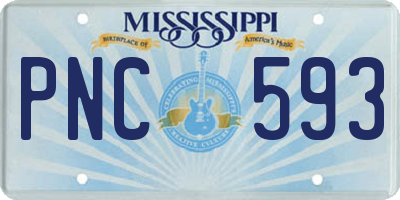 MS license plate PNC593