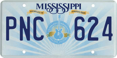 MS license plate PNC624