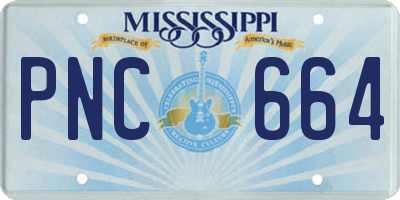 MS license plate PNC664