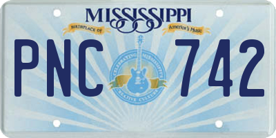 MS license plate PNC742