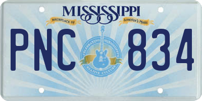 MS license plate PNC834