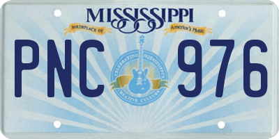 MS license plate PNC976