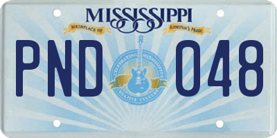 MS license plate PND048