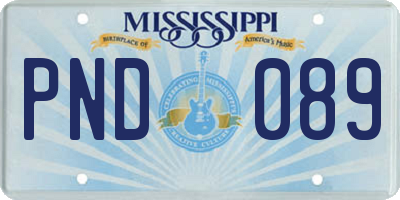 MS license plate PND089