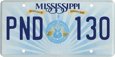MS license plate PND130