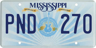 MS license plate PND270