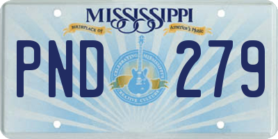 MS license plate PND279