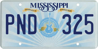 MS license plate PND325