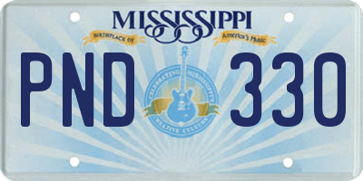 MS license plate PND330