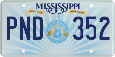 MS license plate PND352