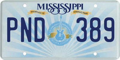 MS license plate PND389