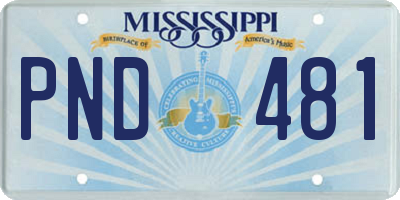 MS license plate PND481