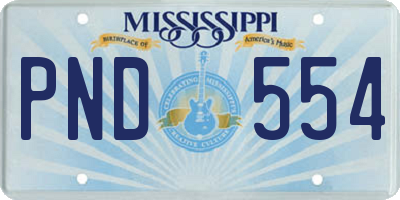 MS license plate PND554
