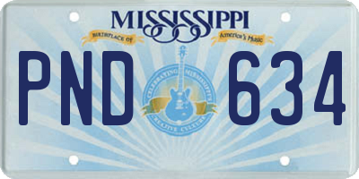 MS license plate PND634