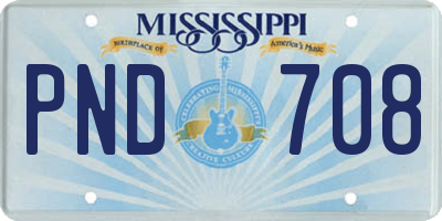 MS license plate PND708