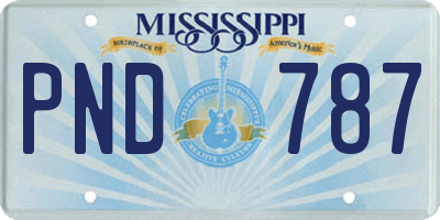 MS license plate PND787
