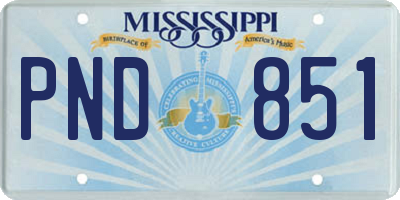 MS license plate PND851