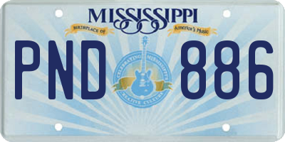 MS license plate PND886