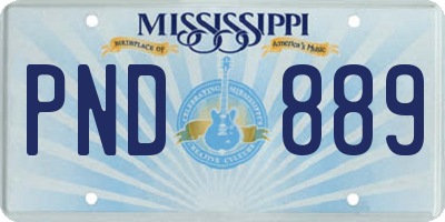 MS license plate PND889