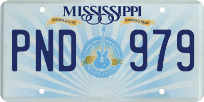 MS license plate PND979