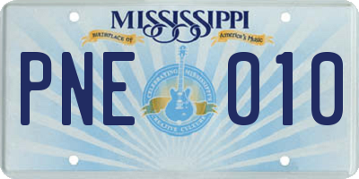 MS license plate PNE010