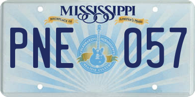 MS license plate PNE057