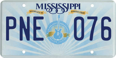 MS license plate PNE076