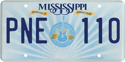 MS license plate PNE110