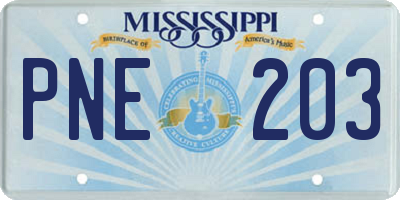 MS license plate PNE203