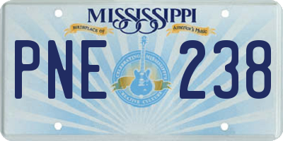 MS license plate PNE238