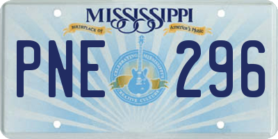 MS license plate PNE296