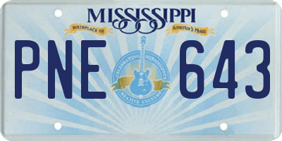 MS license plate PNE643