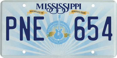 MS license plate PNE654