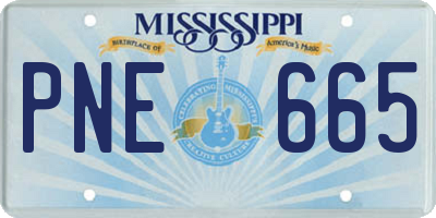 MS license plate PNE665