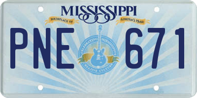 MS license plate PNE671