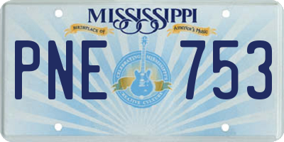MS license plate PNE753