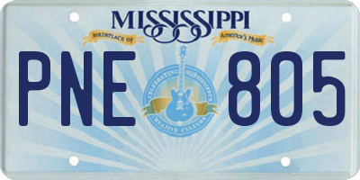 MS license plate PNE805