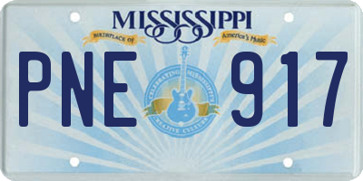 MS license plate PNE917
