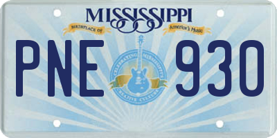 MS license plate PNE930